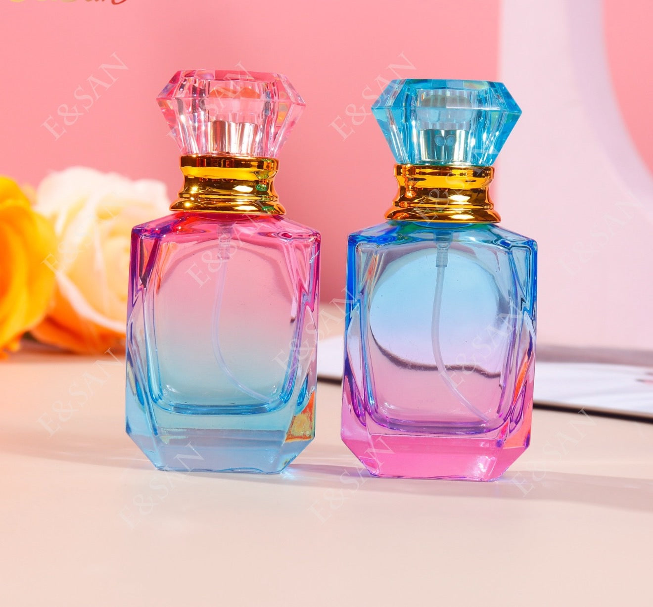 ขวดไดม่อน สีฟ้า 30ML.
