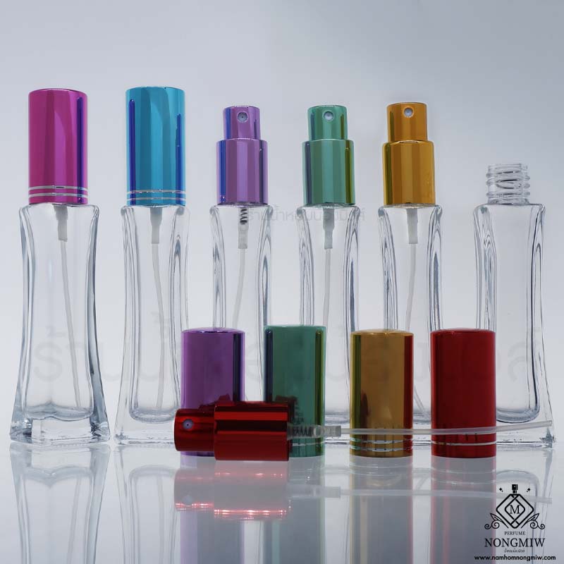 ขวดหอคอยใส ฝามิเนียมคละสี 30ML.