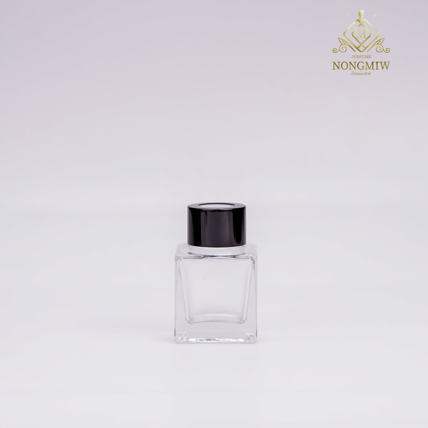ขวดดิฟฟิวเซอร์ใสทรงเหลี่ยม ฝาดำ 40ML.