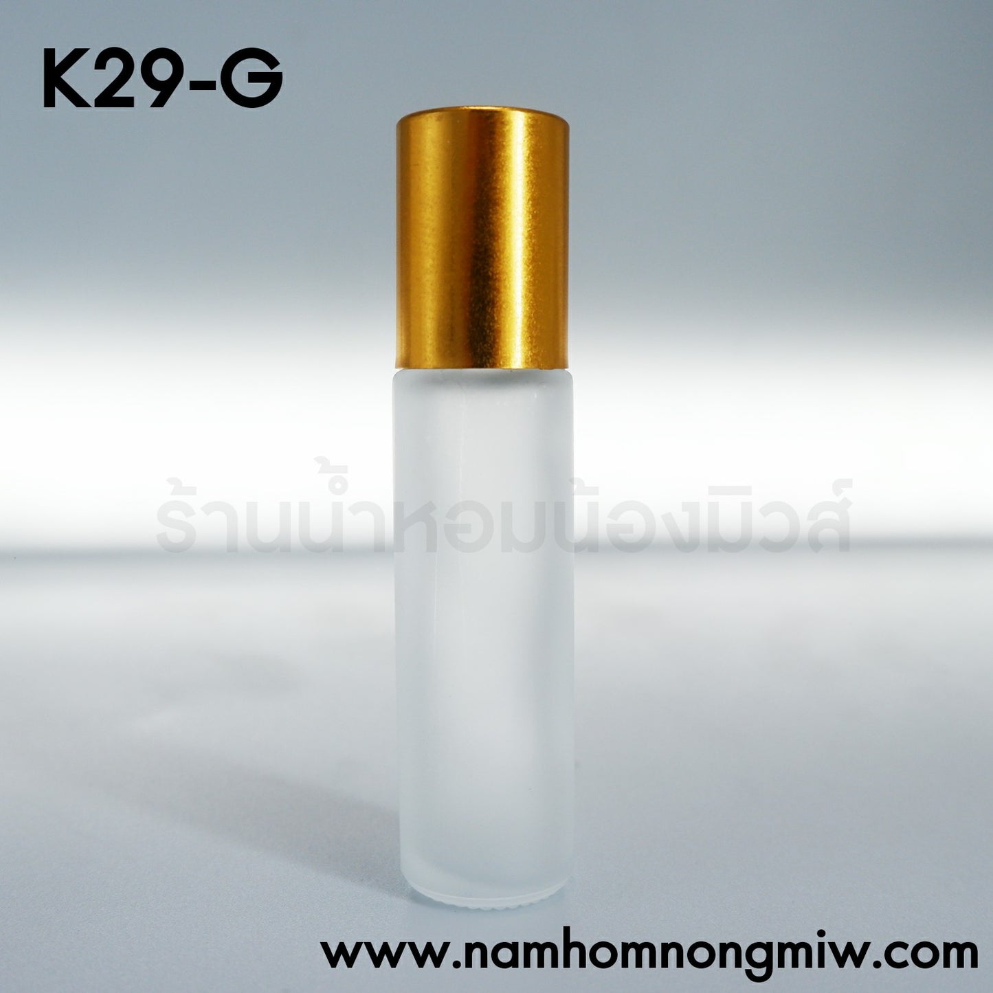 ขวดลูกกลิ้งขุ่น ฝาทองเรียบ 10ML. (โหล)