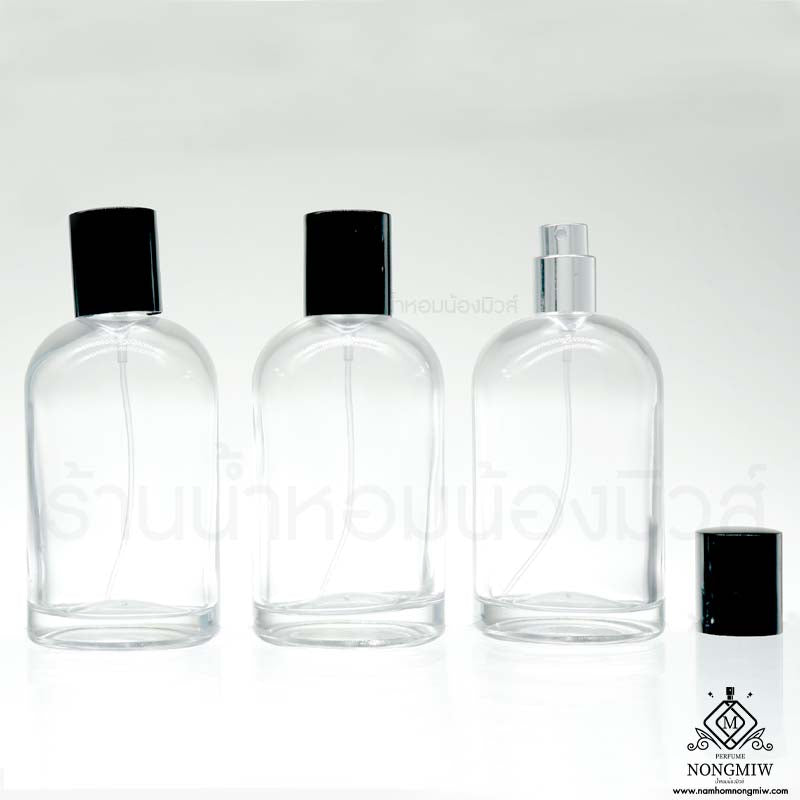 ขวดอัลฟ่าใส ฝาดำ 100ML.(A1)