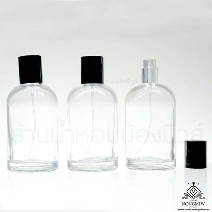 ขวดอัลฟ่าใส ฝาดำ 100ML.(A1)