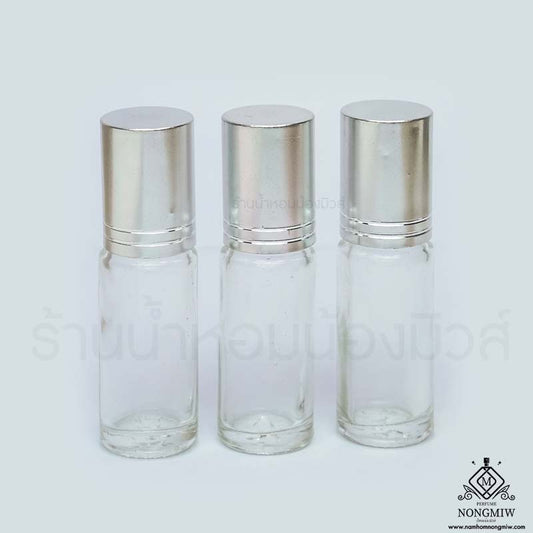 ขวดลูกกลิ้งใส(มีขีด) ฝาเงิน 5ML (โหล)