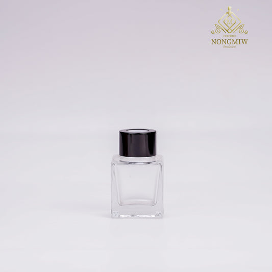 ขวดดิฟฟิวเซอร์ใสทรงเหลี่ยม ฝาดำ 40ML.