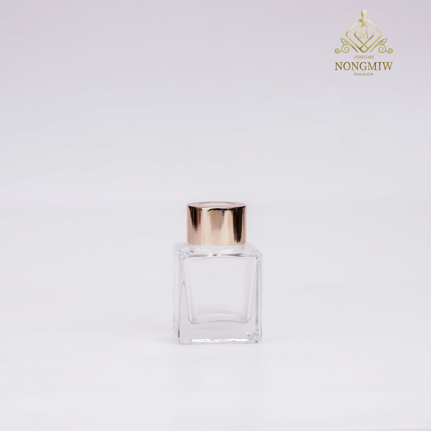 ขวดดิฟฟิวเซอร์ใสทรงเหลี่ยม ฝาทอง 40ML.