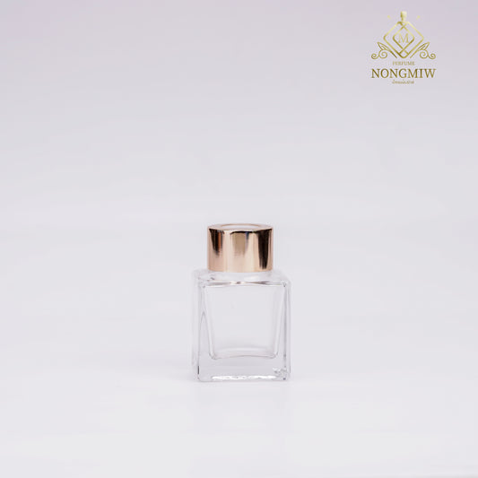 ขวดดิฟฟิวเซอร์ใสทรงเหลี่ยม ฝาทอง 40ML.