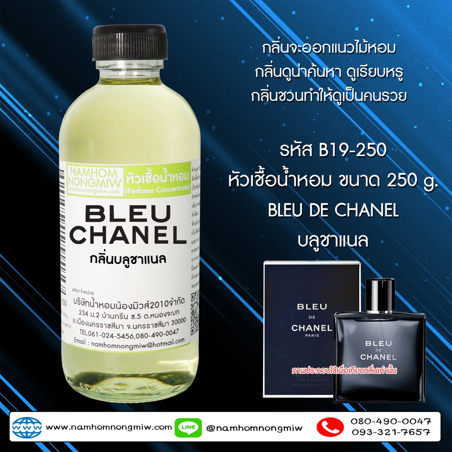 หัวเชื้อน้ำหอม กลิ่น บลูชาแนล