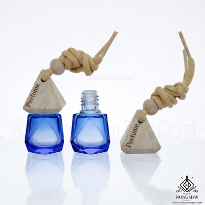 ขวดCarเหลี่ยม น้ำเงิน 8ML. (ใบ)
