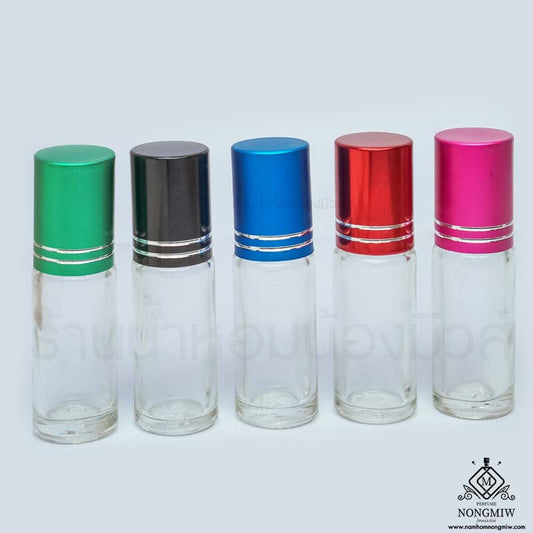 ขวดลูกกลิ้งใส(มีขีด) ฝาคละสี 5ML (โหล)