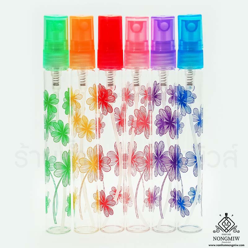 ขวดปากกาลายดอกไม้ ฝาคละสี 10ML.