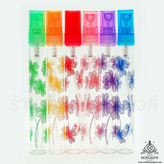 ขวดปากกาลายดอกไม้ ฝาคละสี 10ML.