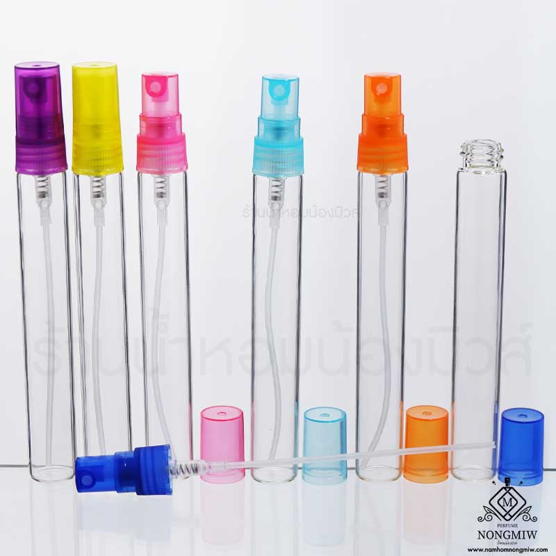 ขวดปากกาใส ฝาคละสี (แพ็ค12) 10ML.