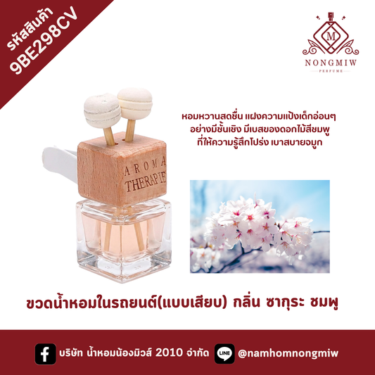 ขวดน้ำหอมในรถยนต์(แบบเสียบ) กลิ่น ซากุระซากุระ ชมพู