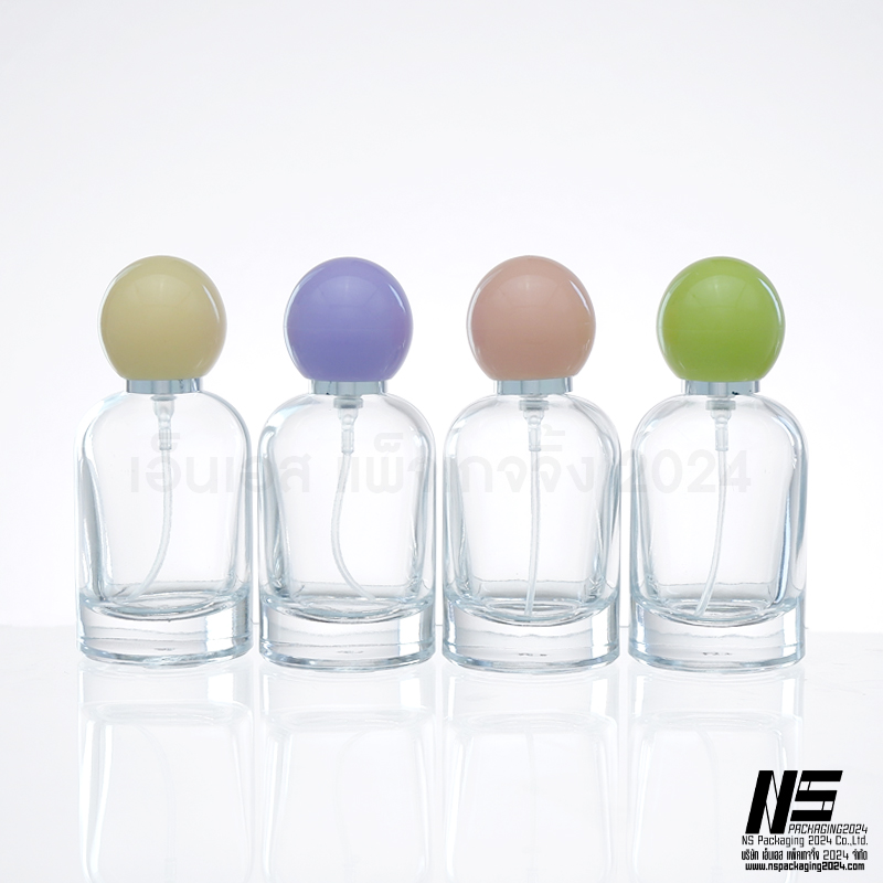 ขวดหลุยใส หัวกลม พาสเทล 30ML.