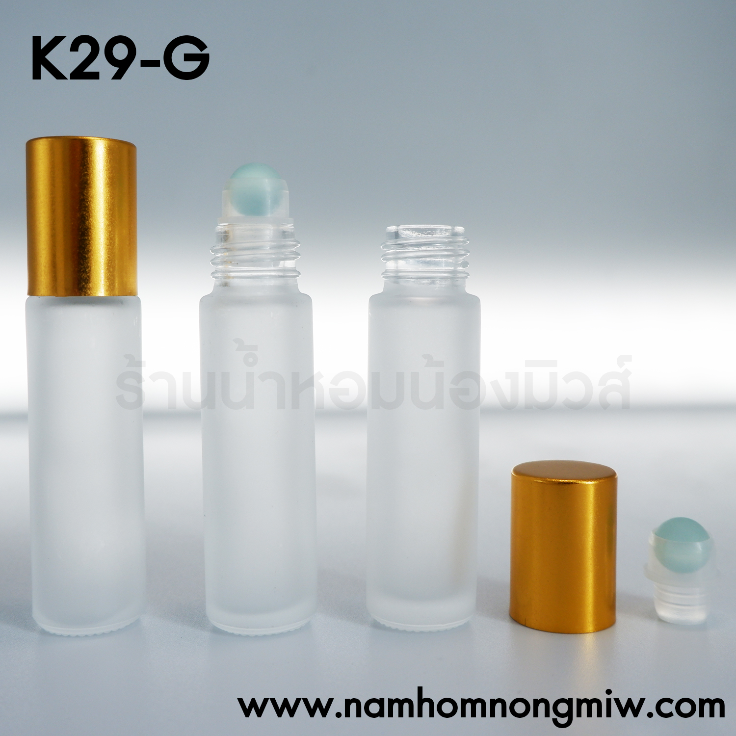ลูกกลิ้งขุ่น 10ML.ฝาทองเรียบ (โหล)(F)
