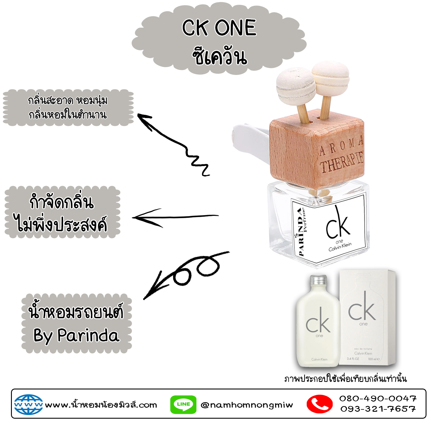 ขวดน้ำหอมในรถยนต์(แบบเสียบ) กลิ่น ซีเควัน