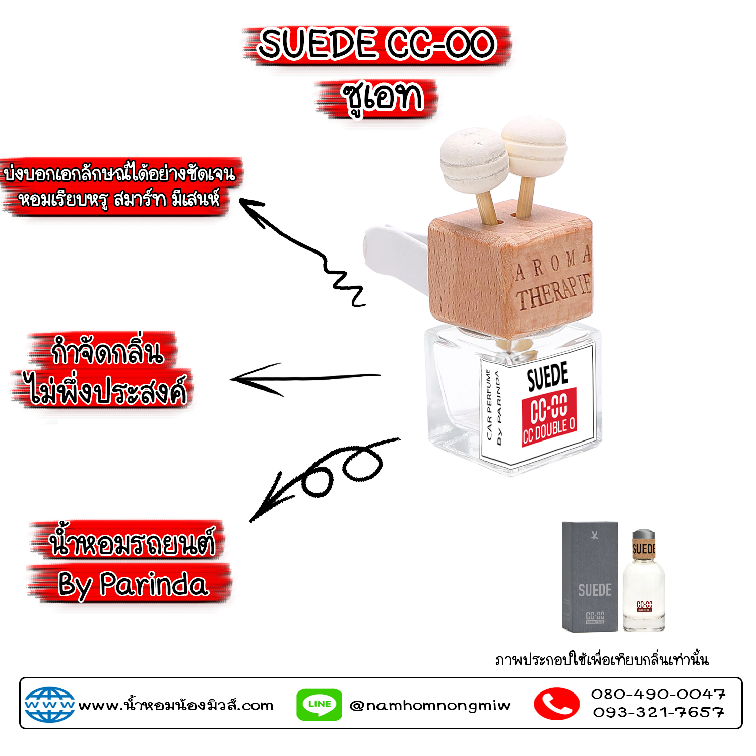 ขวดน้ำหอมในรถยนต์(แบบเสียบ) กลิ่น ซูเอท CC OO-ช