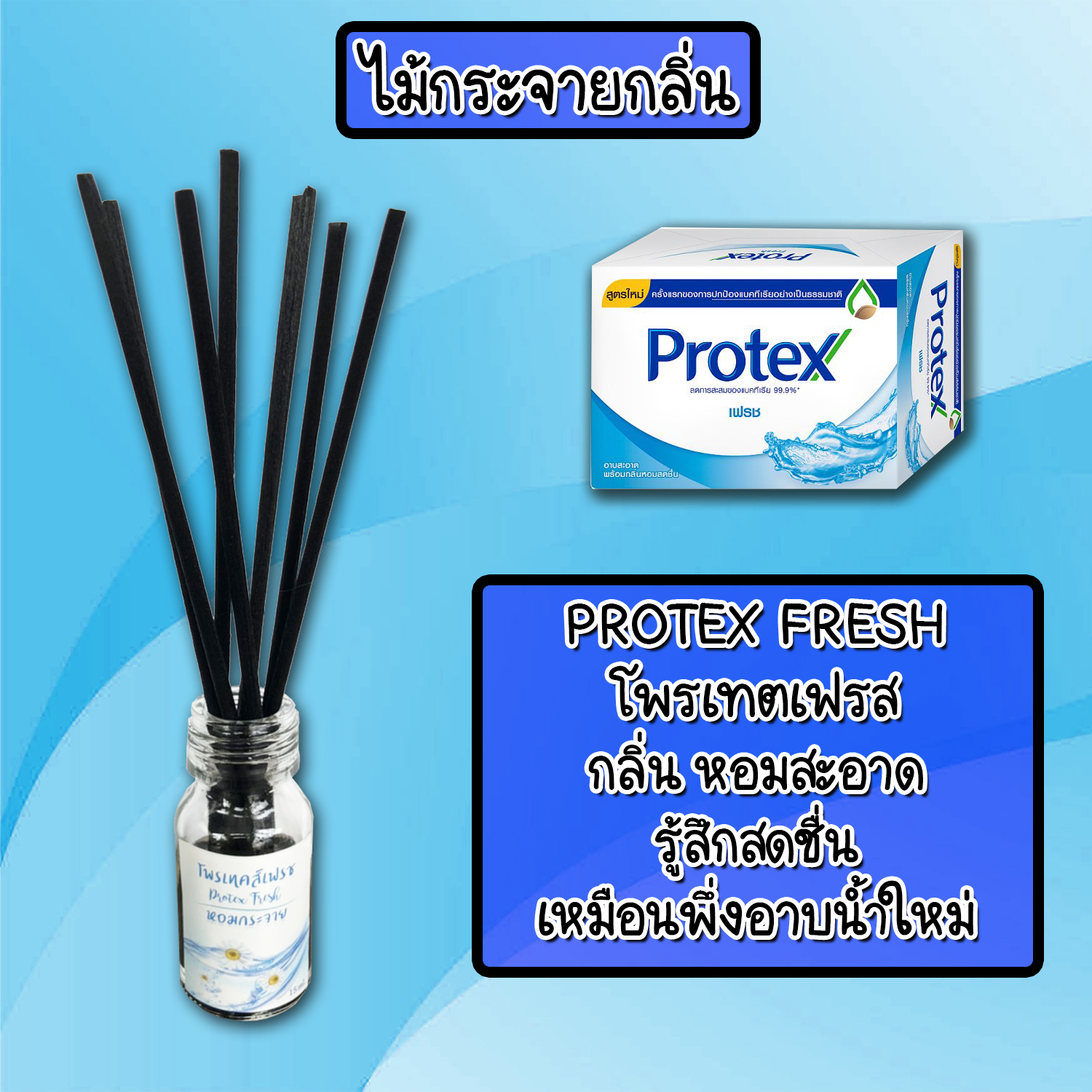 ไม้กระจายกลิ่นหอมปรับอากาศ กลิ่น โพรเทคเฟรช